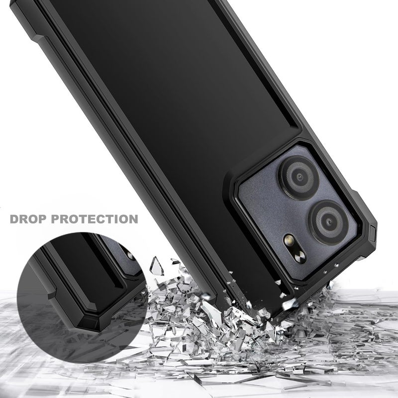 WDHD Designed for BLU View 5 Case, Blu F5 5G Phone Case with [Tempered Glass Screen Protector], Full-Body Protective Shockproof Rugged Bumper Cover Phone Case (Black) - Image 5